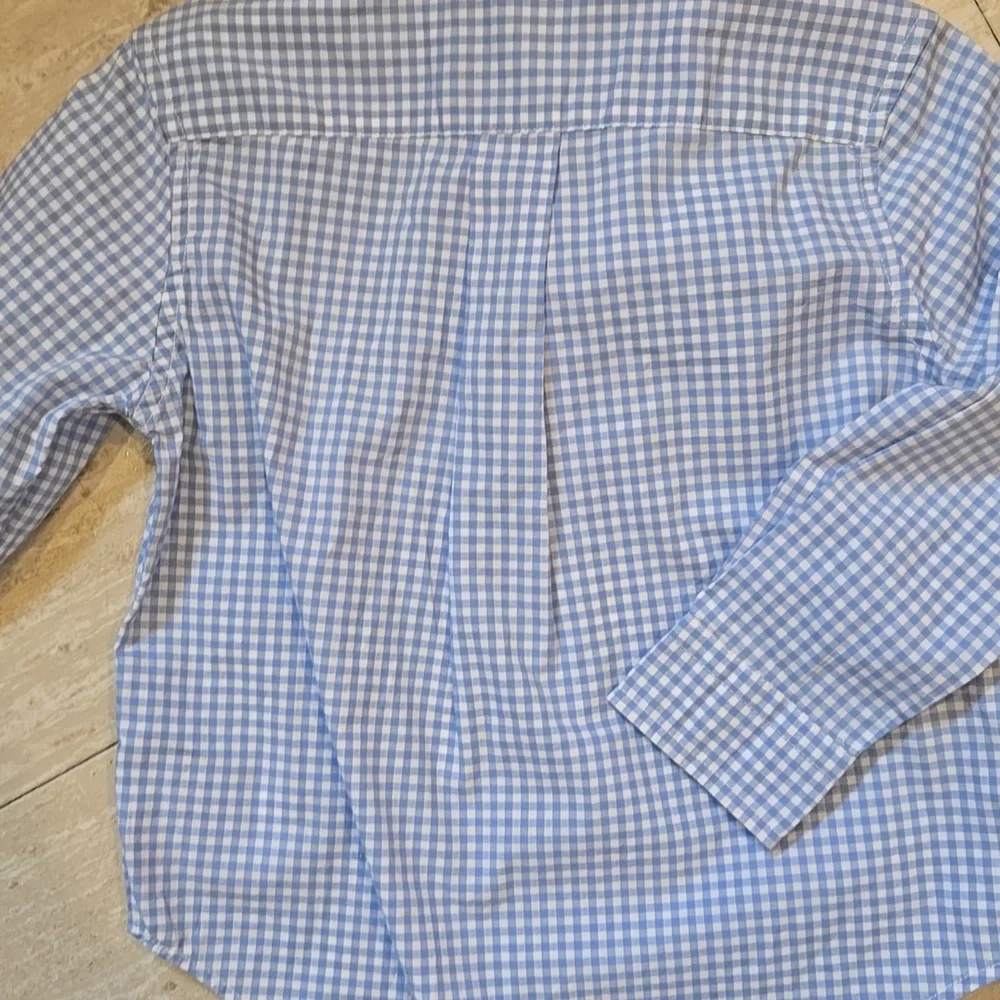 Ralph Lauren Blue/White Checkered Print Button-Down Shirt